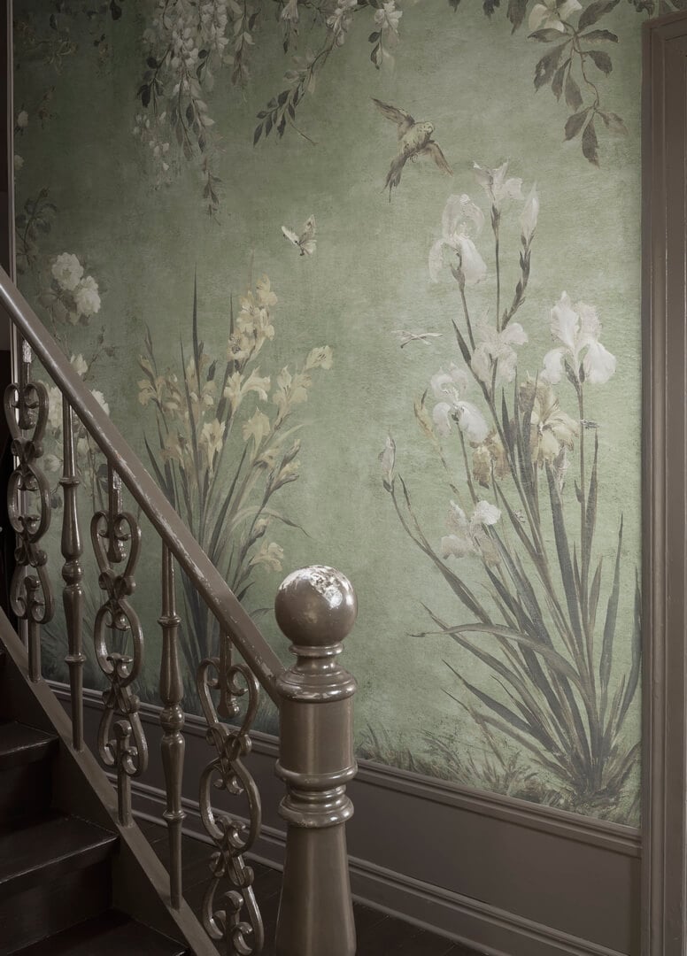 Fototapeta botaniczna w malarskim stylu Sandberg S10815 Nicola Sage Green Villa Como