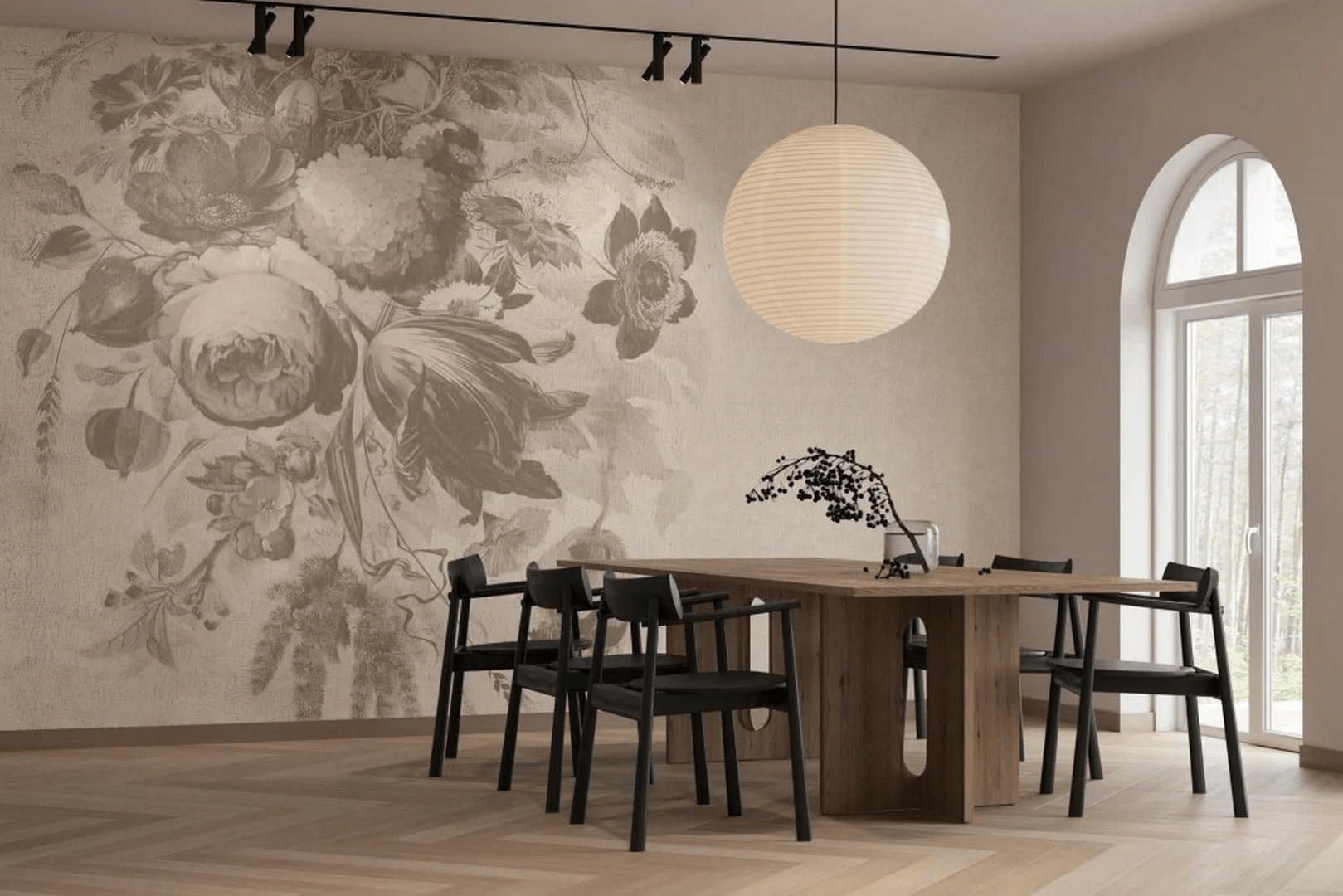 Fototapeta kwiaty Boudoir Greige Wall Art