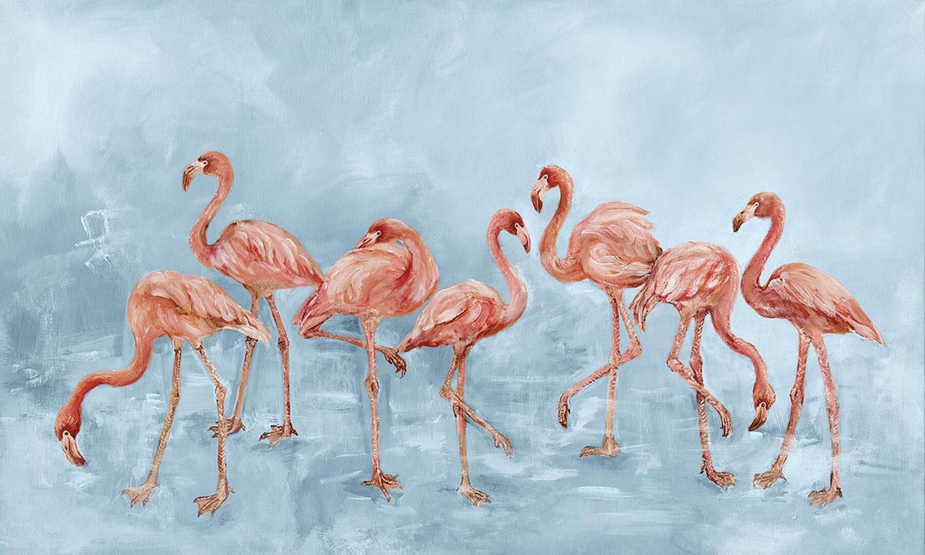 Fototapeta flamingi Fenico Blue Wall Art