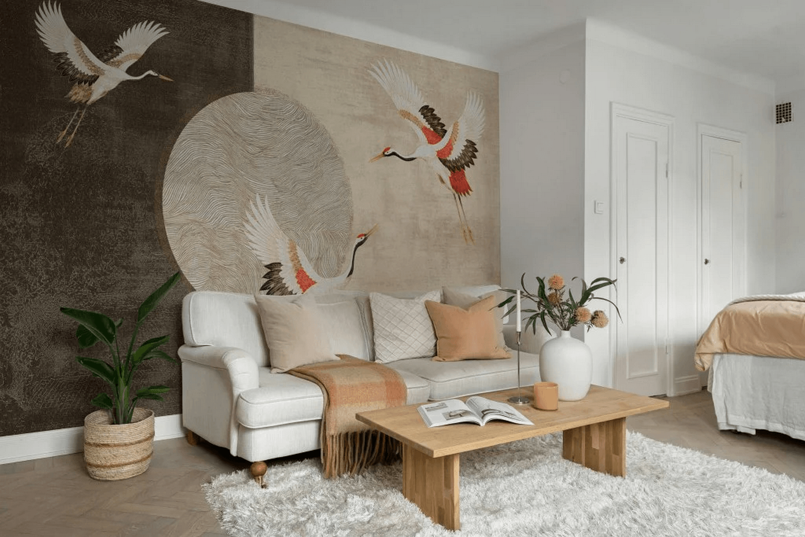 Fototapeta żurawie w styl japońskim Modern Tsuru Wall Art