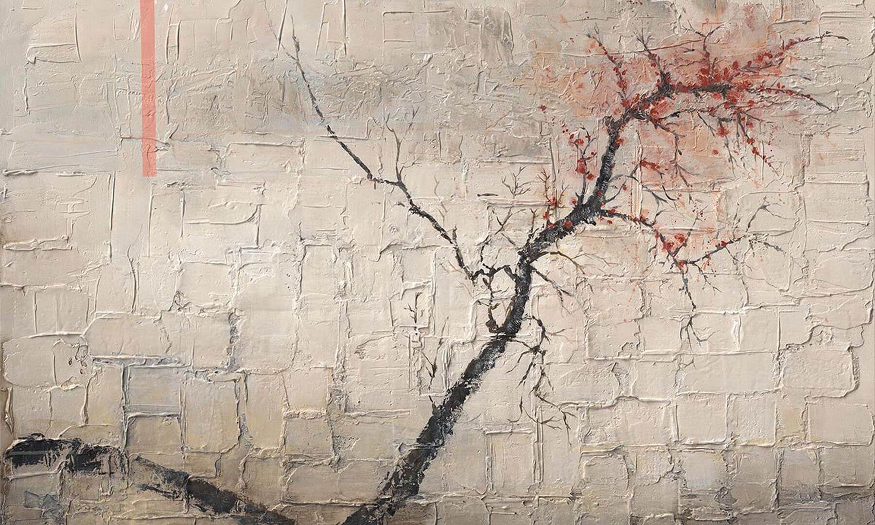 Fototapeta artystyczna gałąź Petal Wall Art
