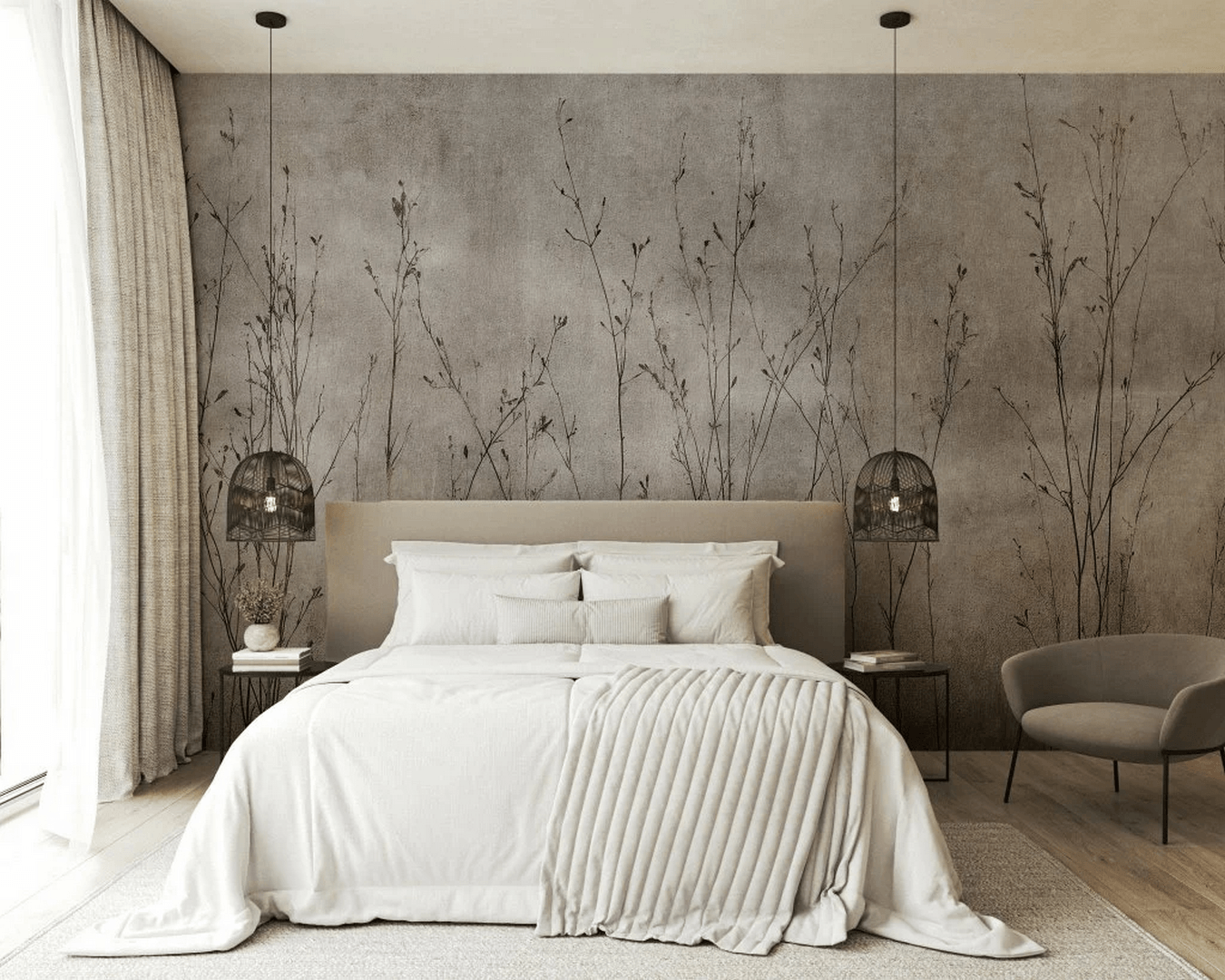 Fototapeta sucha roślinność Rafia Wall Art