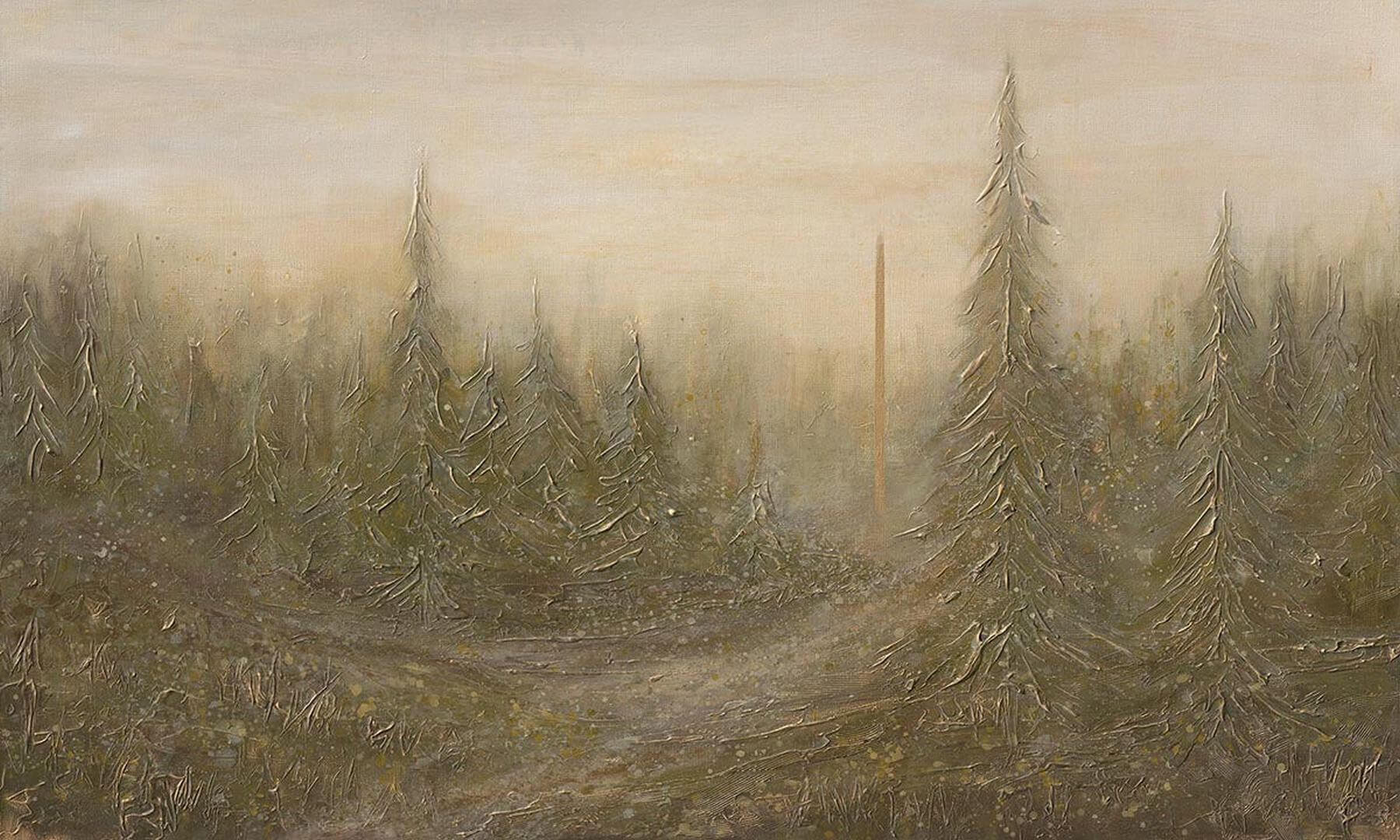 Fototapeta artystyczny leśny krajobraz Taiga Wall Art