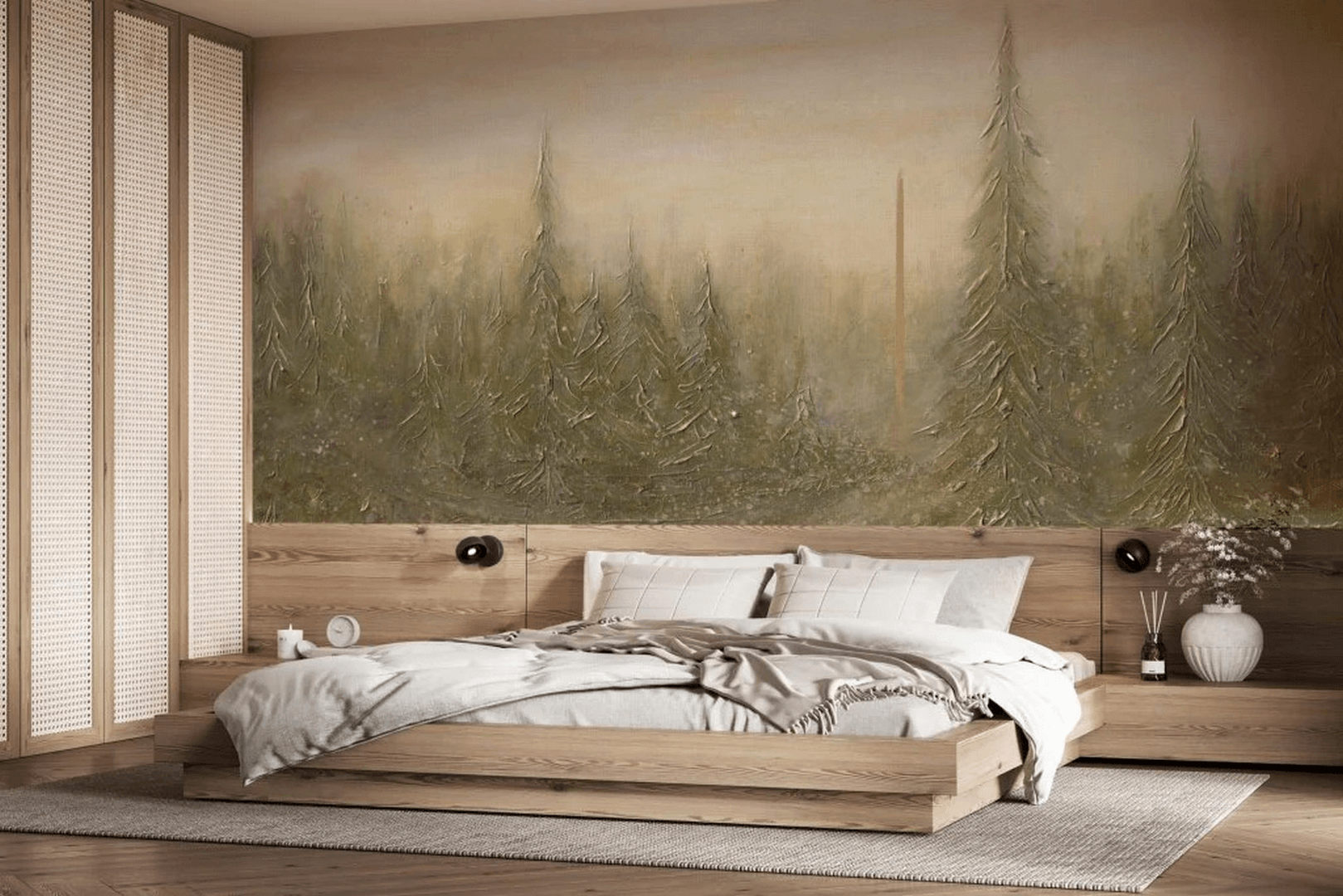 Fototapeta artystyczny leśny krajobraz Taiga Wall Art