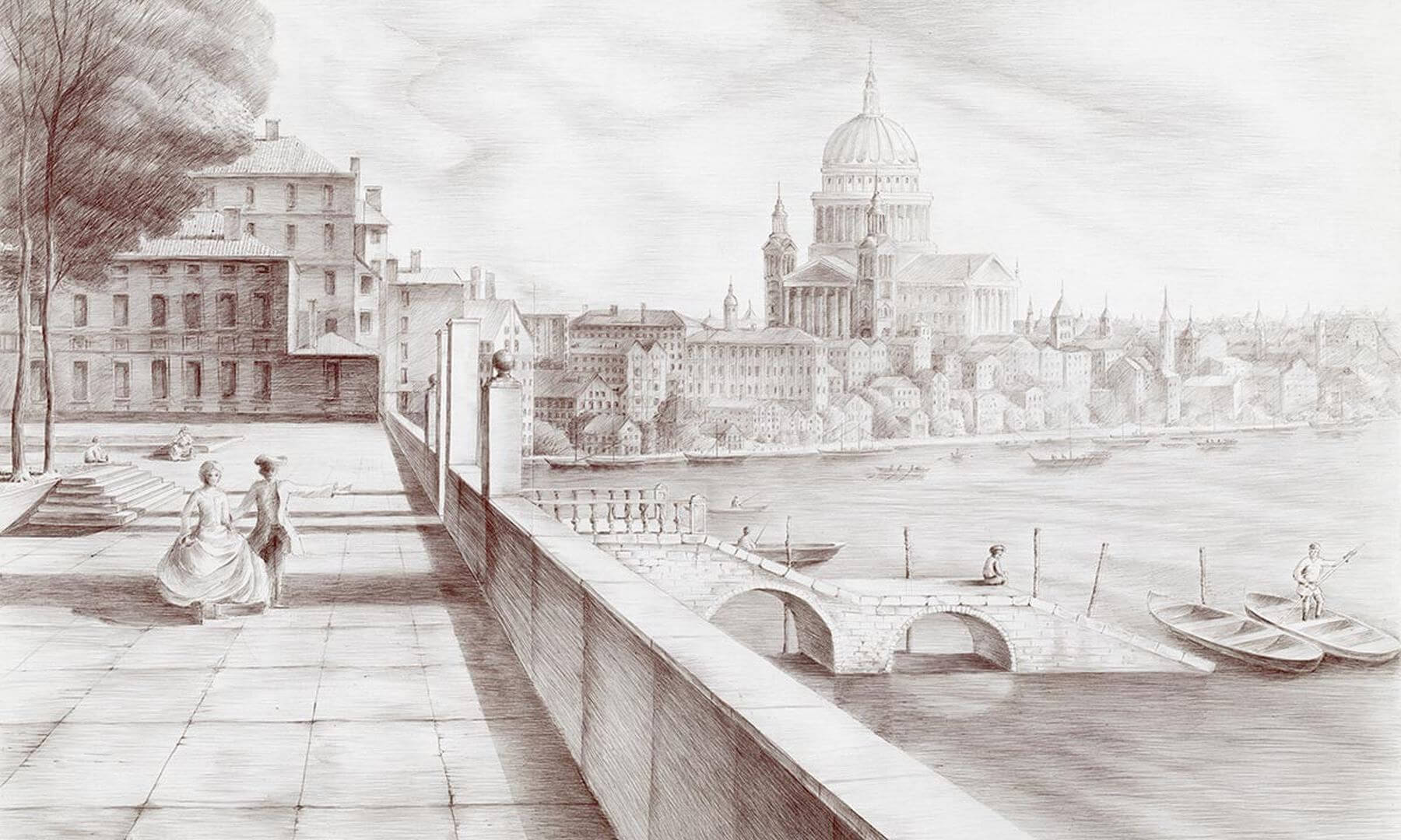 Fototapeta krajobraz architektury nad Tamizą Tamis Wall Art