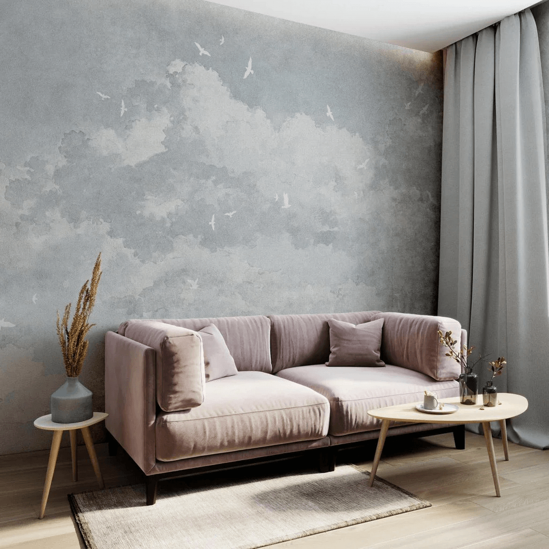 Fototapeta chmury i ptaki White Birds Wall Art