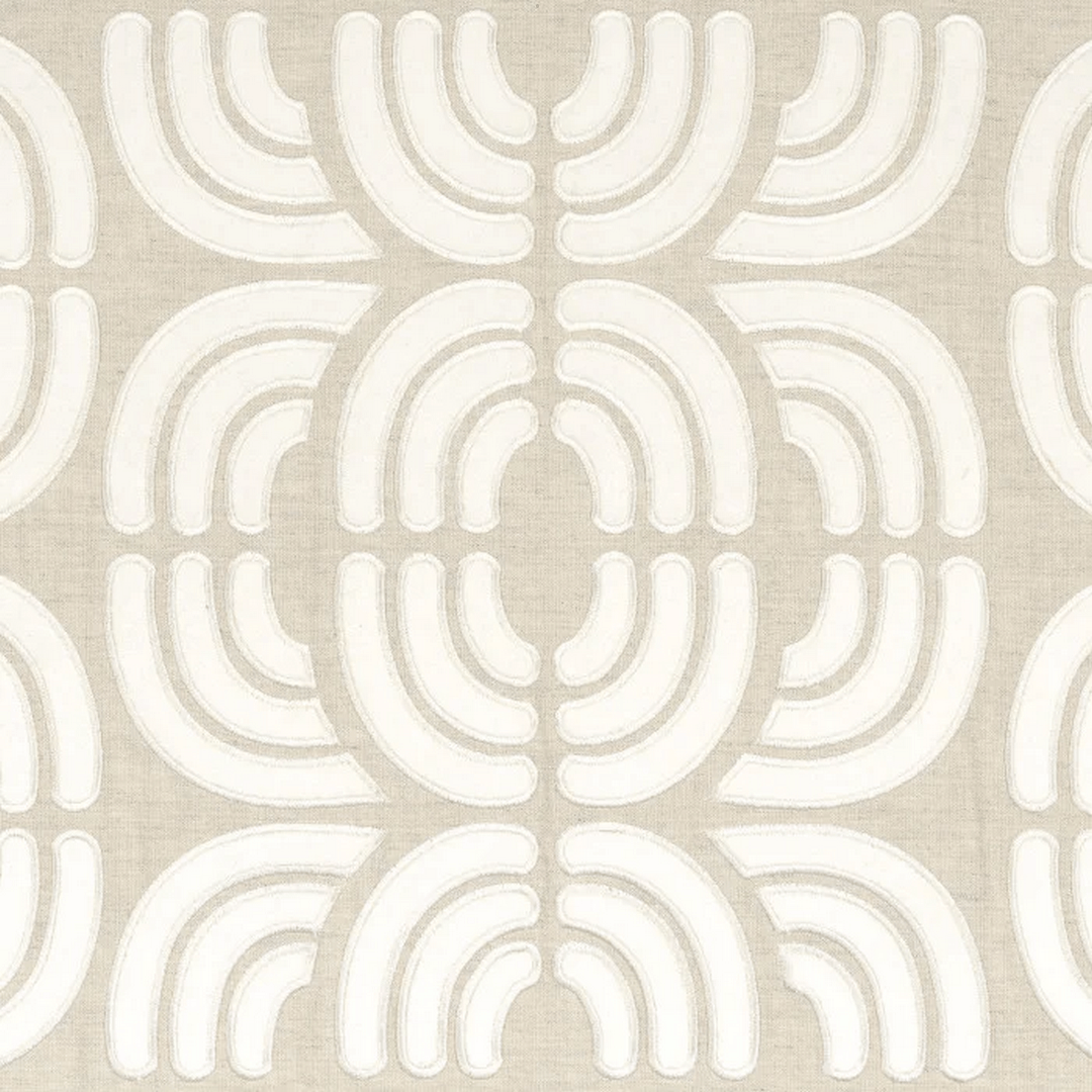 Tapeta tekstylna z geometrycznym haftem Casamance 71860268 Ares Mimbeau