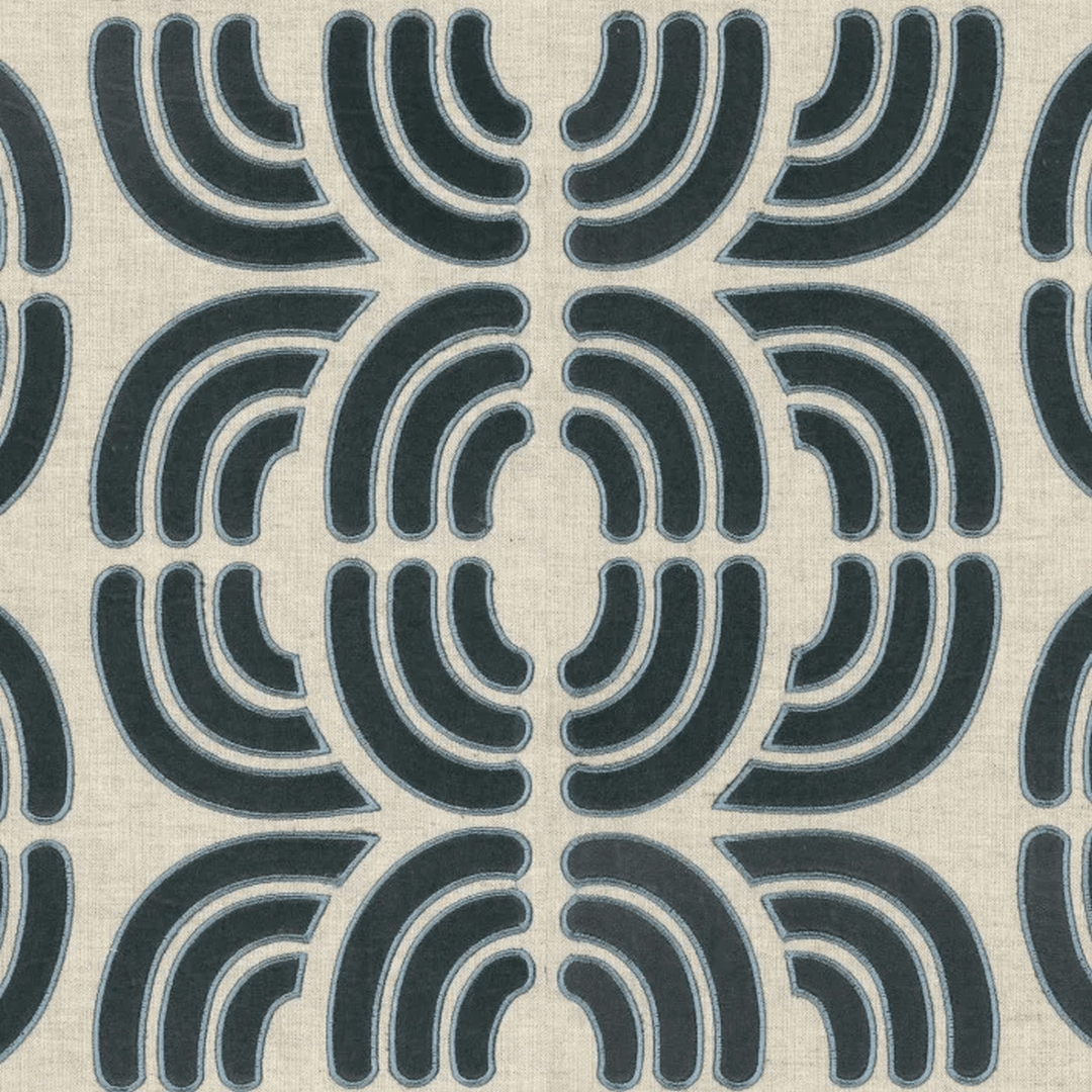 Tapeta tekstylna z geometrycznym haftem Casamance 71860472 Ares Mimbeau