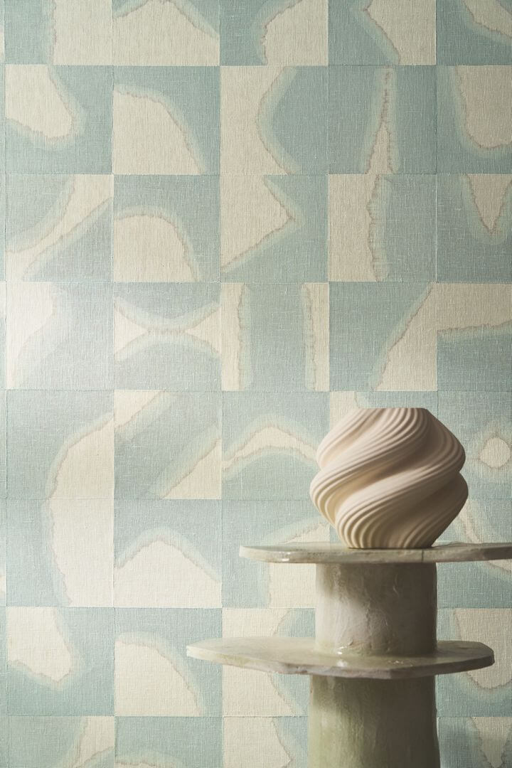 Tapeta tekstylna geometryczna Casamance 73680319 Arguin Mimbeau