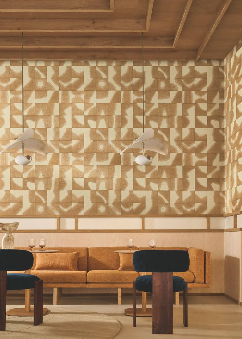Tapeta tekstylna geometryczna Casamance 73680498 Arguin Mimbeau