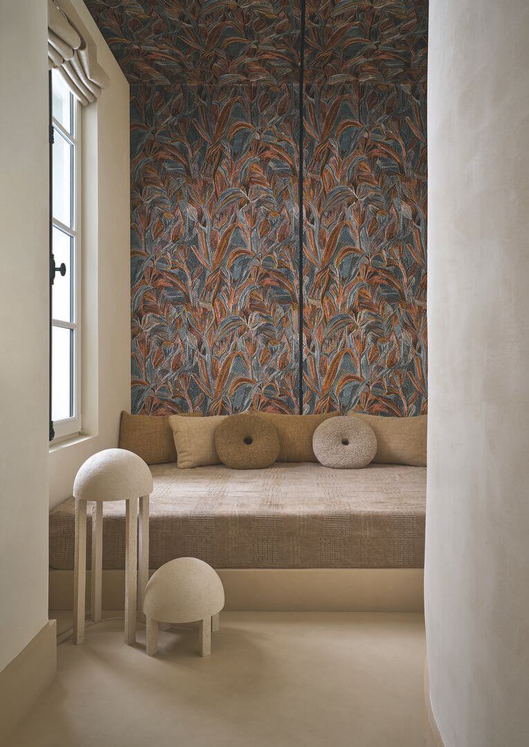 Tapeta tekstylna haftowane liście Casamance 72740119 Taormina