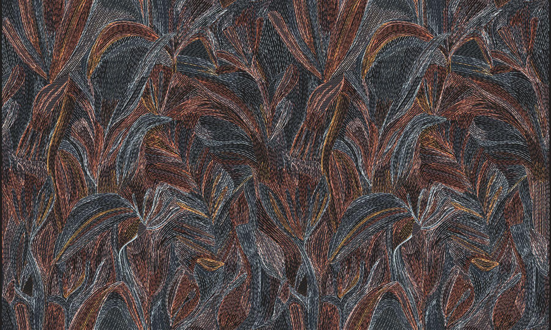 Tapeta tekstylna haftowane liście Casamance 72740253 Taormina