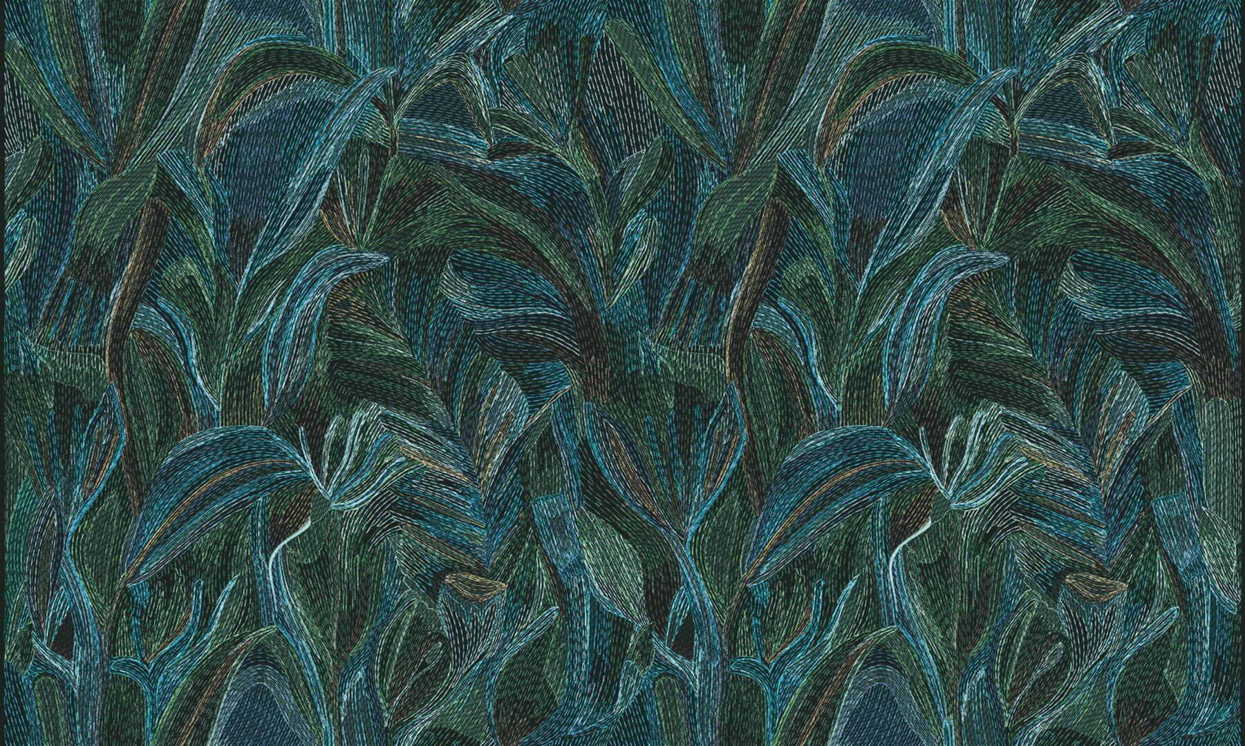 Tapeta tekstylna haftowane liście Casamance 72740327 Taormina
