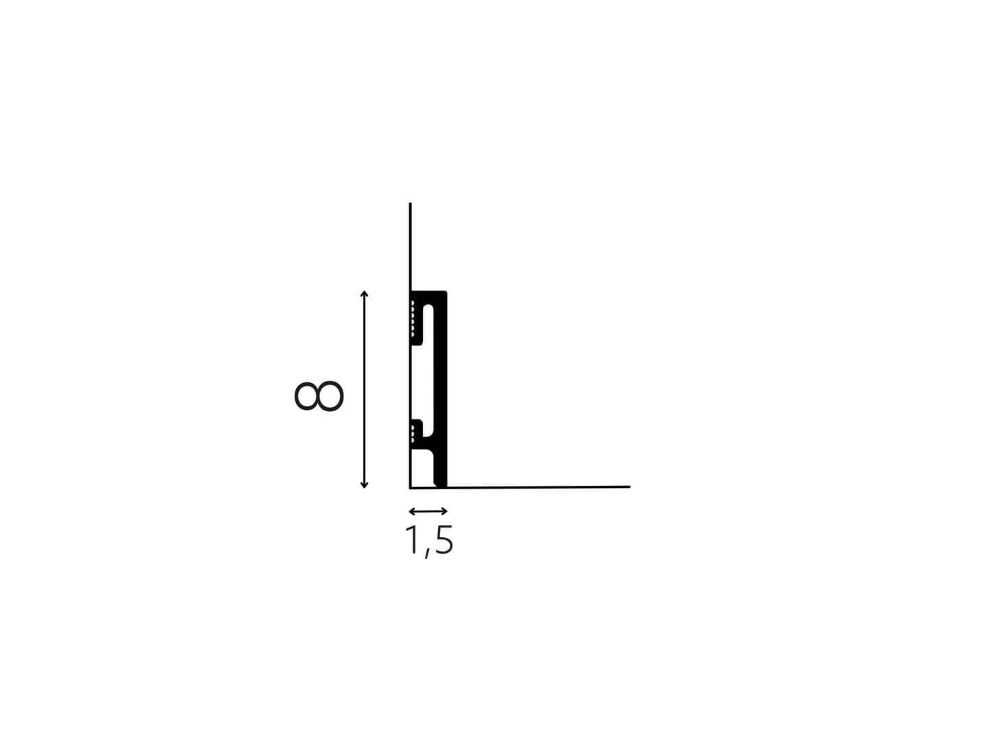 Listwa przypodłogowa malowana czarna PF081B DuroFit – wys. 8 cm