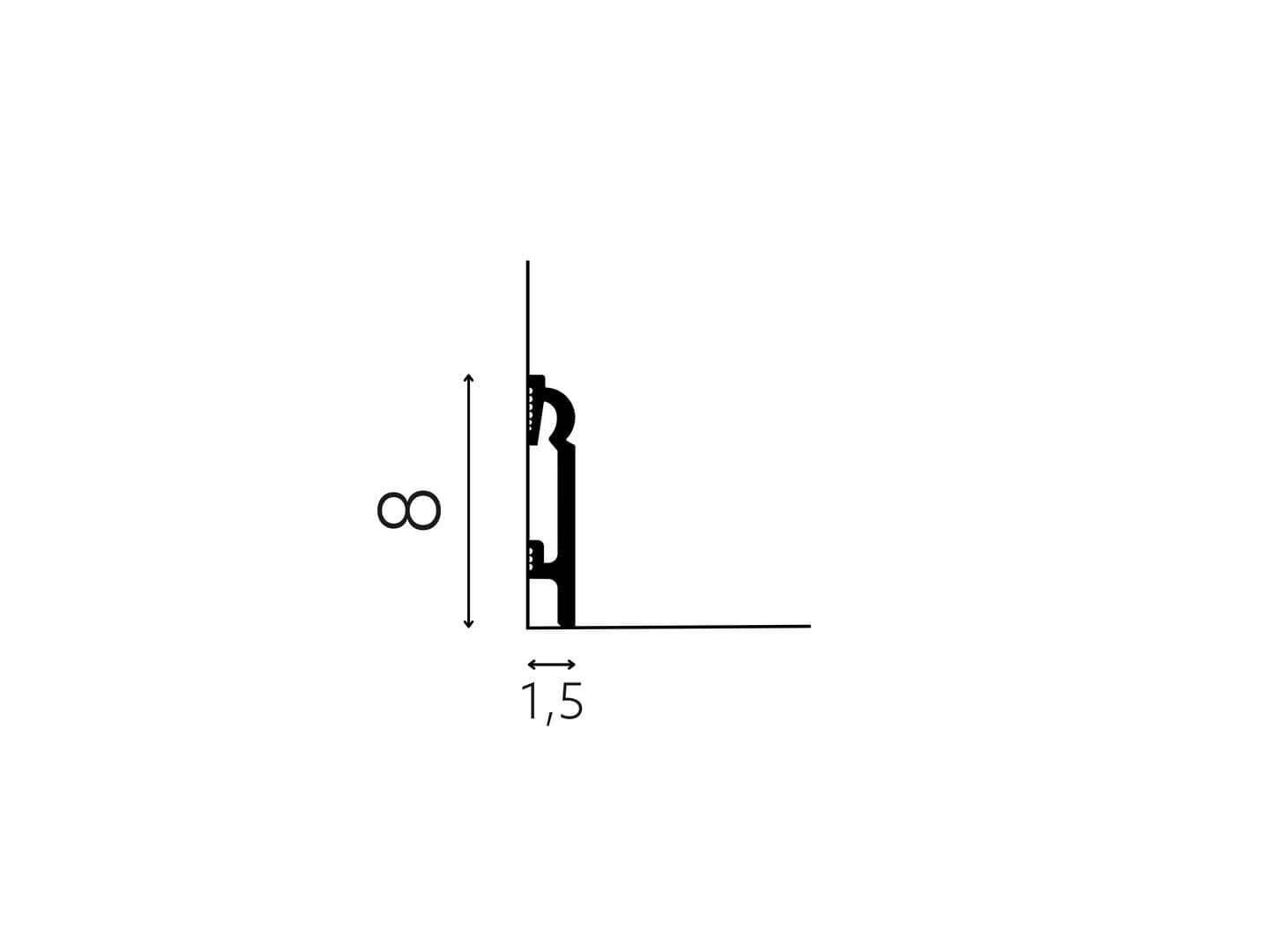 Listwa podłogowa malowana biała PF082 DuroFit – wys. 8 cm