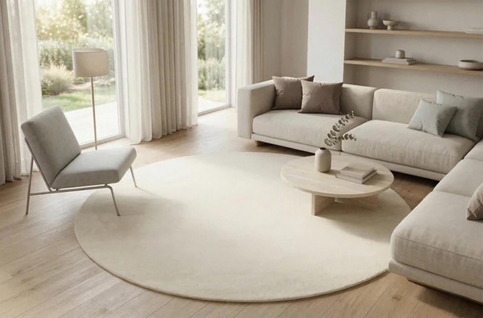 Dywan wełniany okrągły Rio Ivory Round Carpet Decor Fargotex