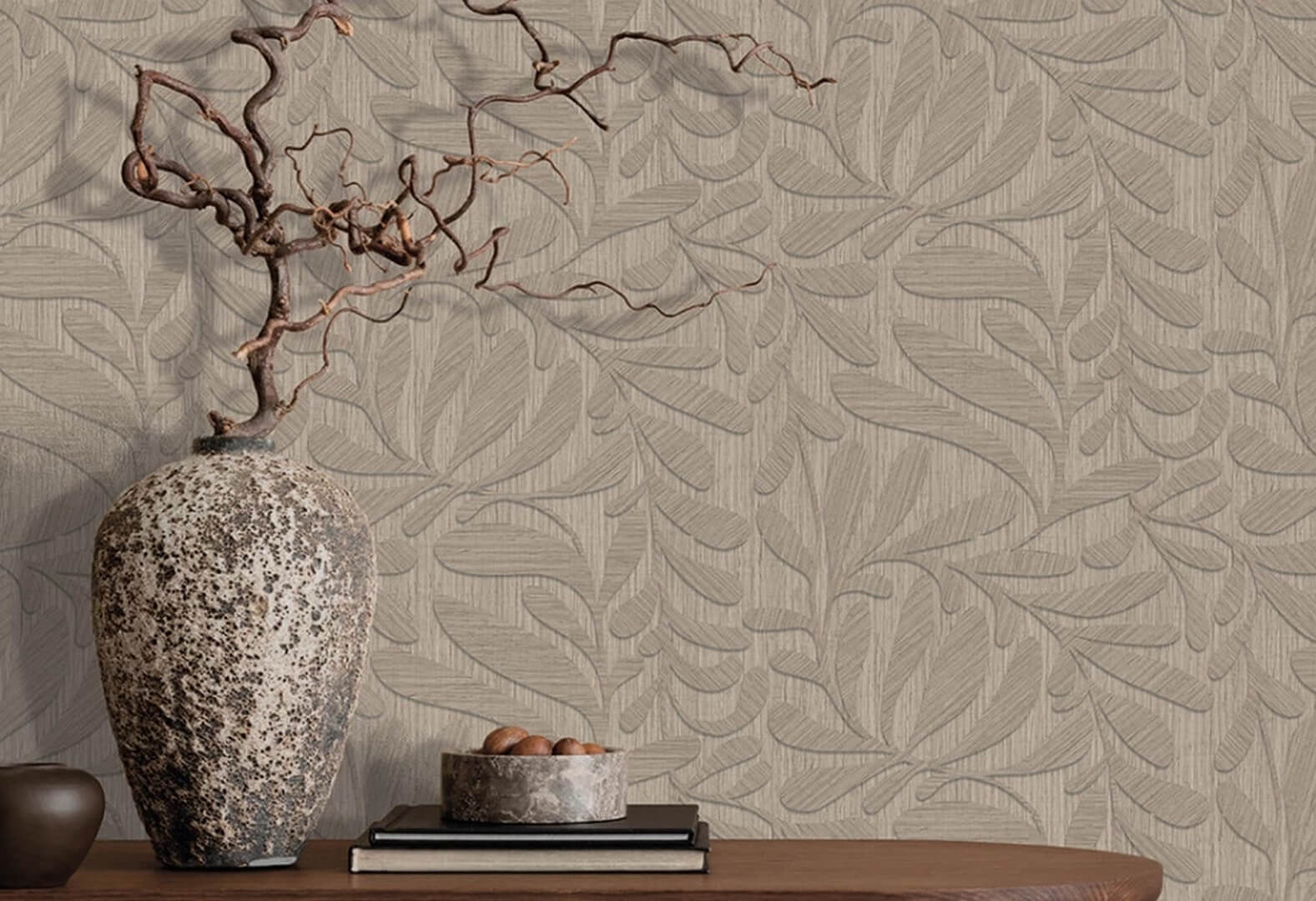 Tapeta liście inspirowane intarsją Decoprint TN29053 Marquetry Terra Nova