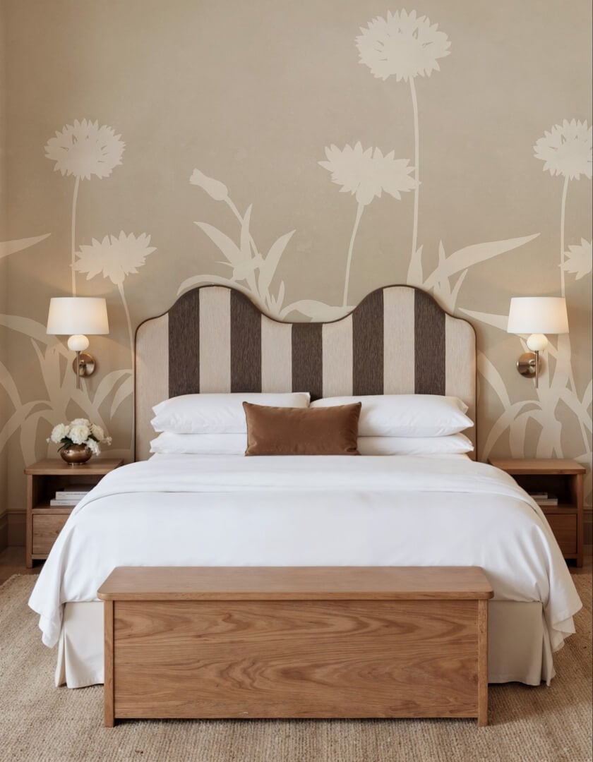 Fototapeta polne kwiaty Rebel Walls R22358 Floral Silhouette Beige Hot Pops
