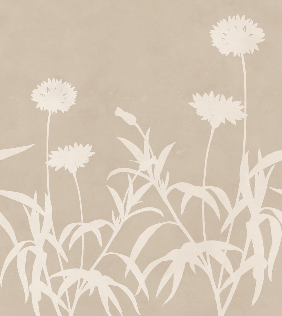 Fototapeta polne kwiaty Rebel Walls R22358 Floral Silhouette Beige Hot Pops