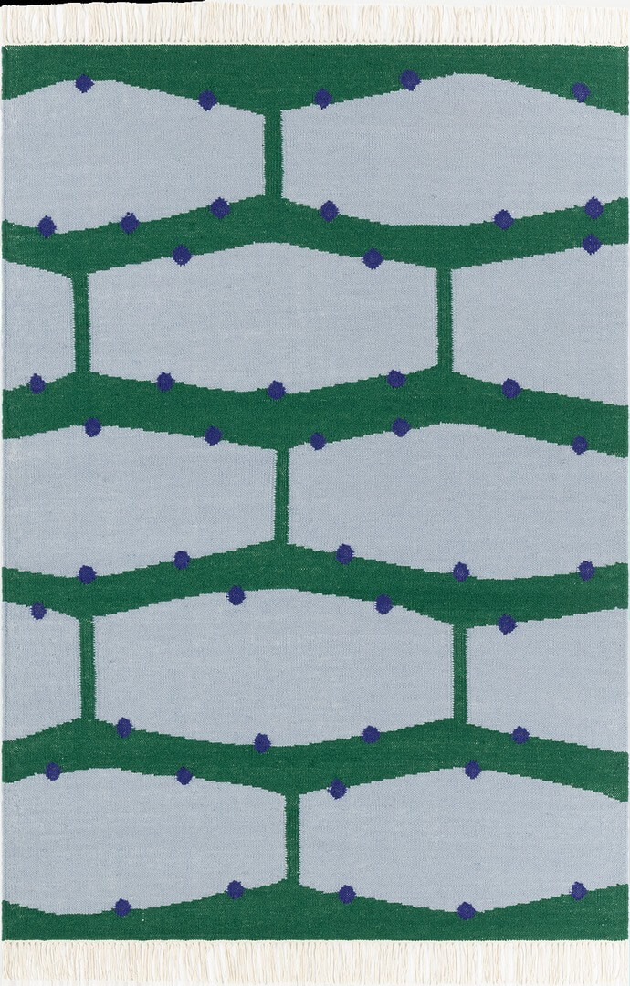 Dywan kilimowy wełniany Carpets & More X Malwina Konopacka Rio Green 5527 Voyage