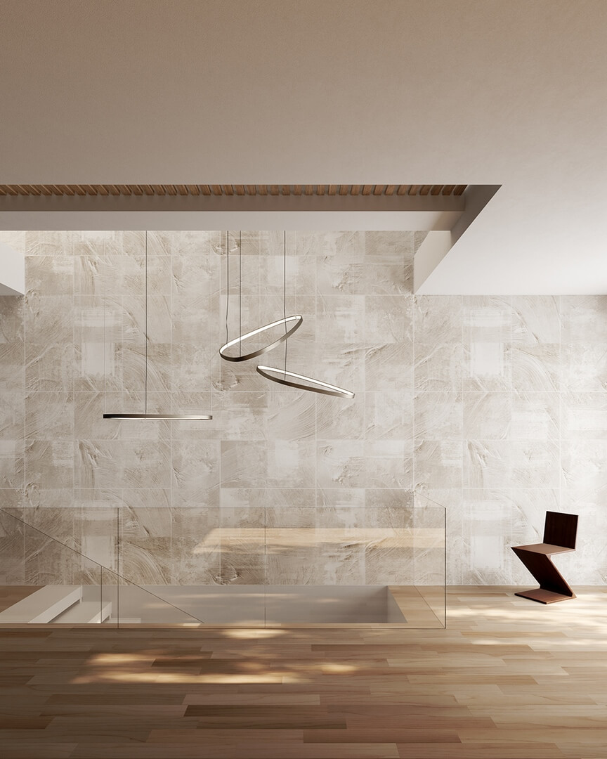 Fototapeta geometryczna z efektem tynku Inkiostro Bianco PLASTER NEVE INKIAAA2601 Materiaprima