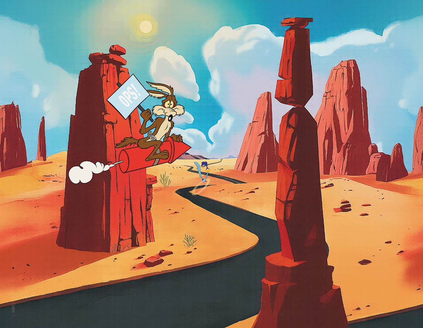 Fototapeta Kojot i Struś Pędziwiatr London Art Looney Tunes WBLT202-2 Warner Bros