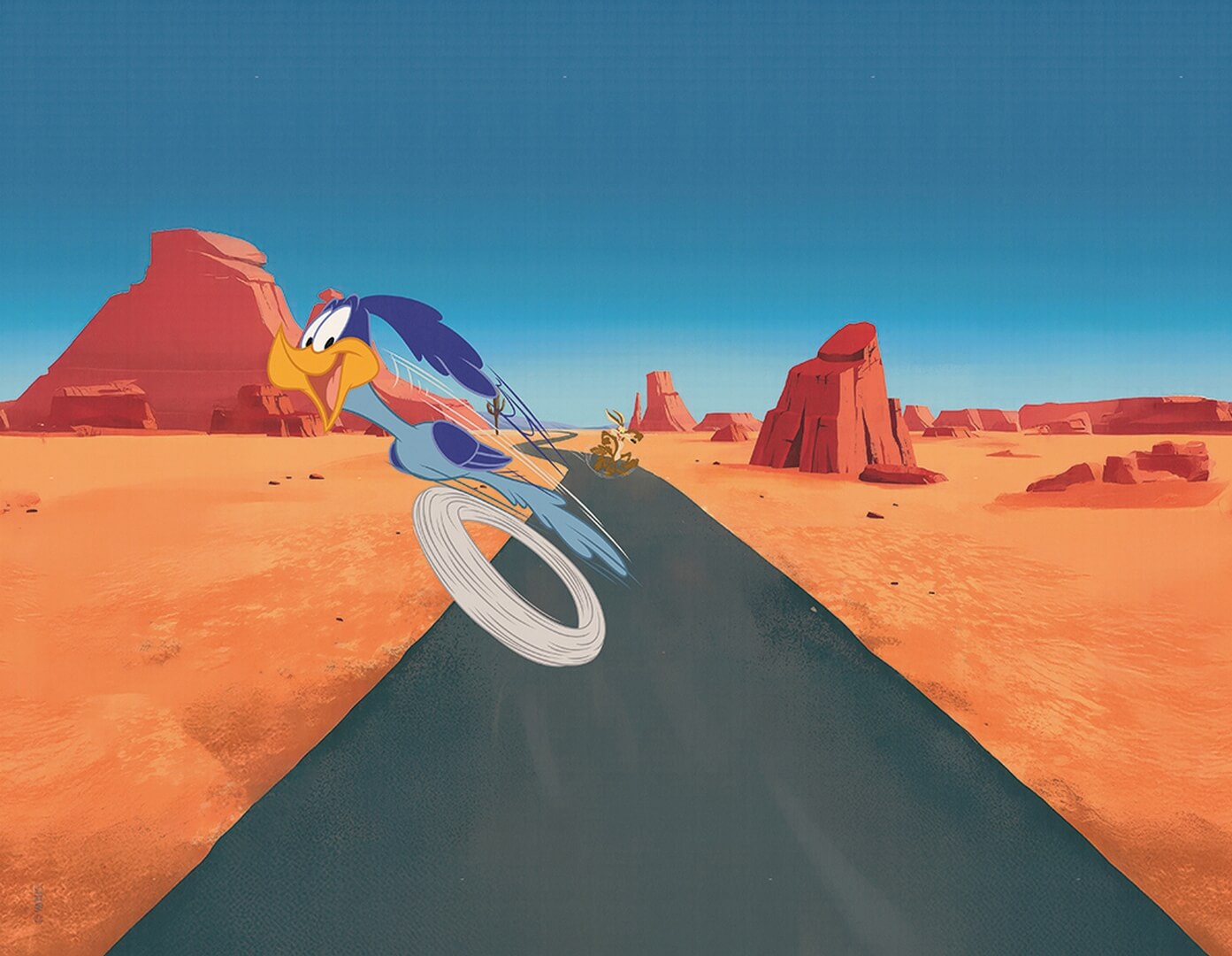 Fototapeta Kojot i Struś Pędziwiatr London Art Looney Tunes WBLT207-1 Warner Bros
