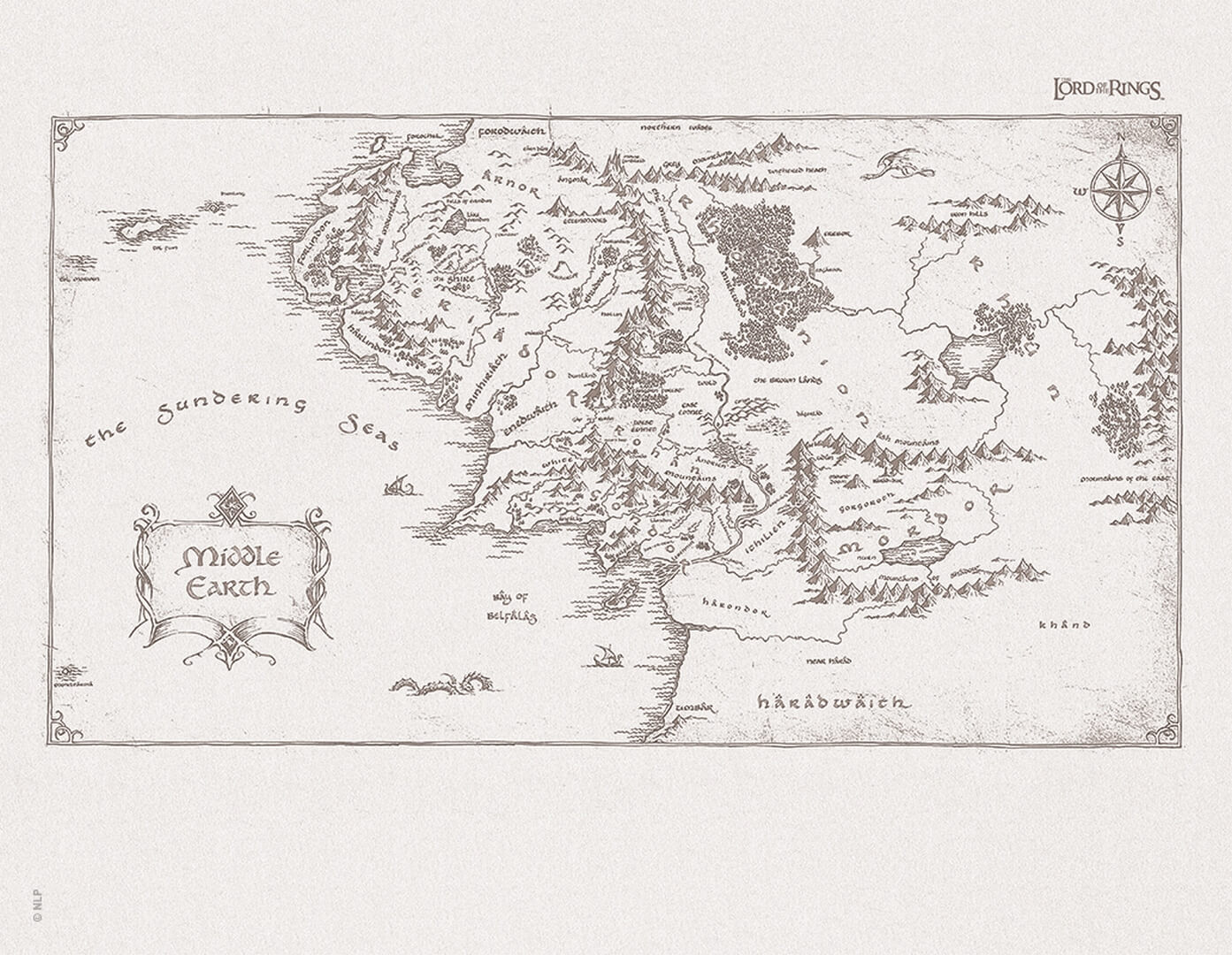 Fototapeta mapa London Art Lord OF The Rings WBLOTR401-1 Warner Bros