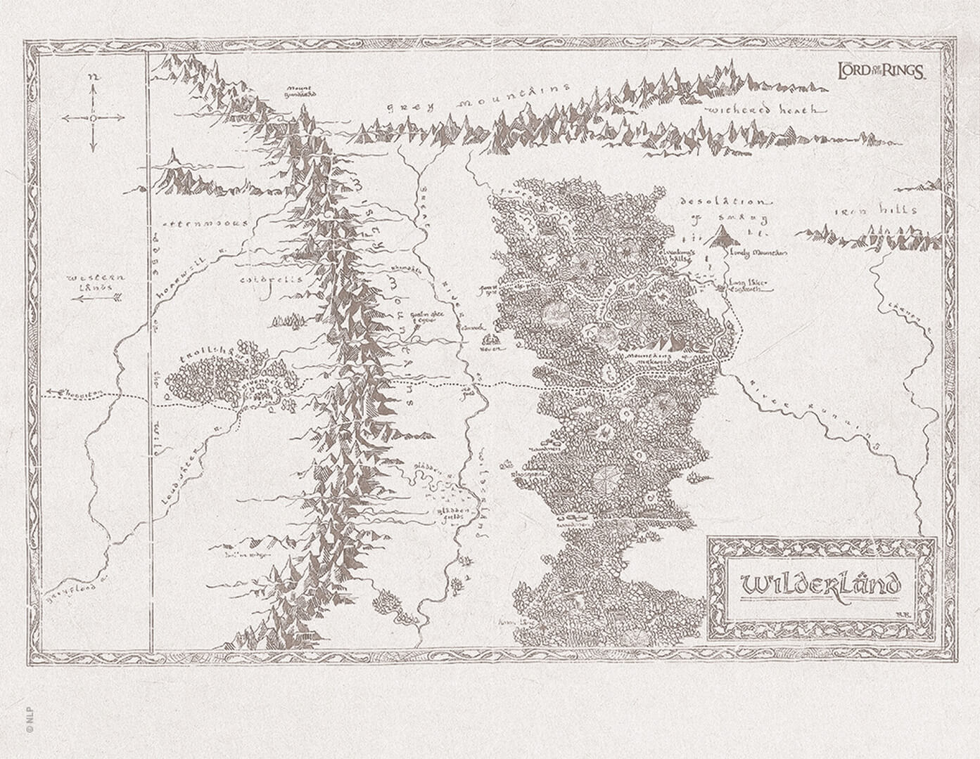 Fototapeta mapa London Art Lord OF The Rings WBLOTR401-2 Warner Bros