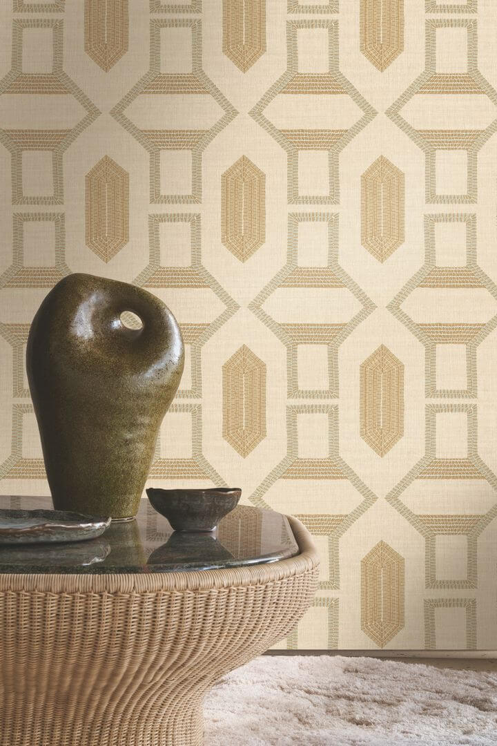 Tapeta geometryczna Casamance 78190508 Racines - 100 cm szer.