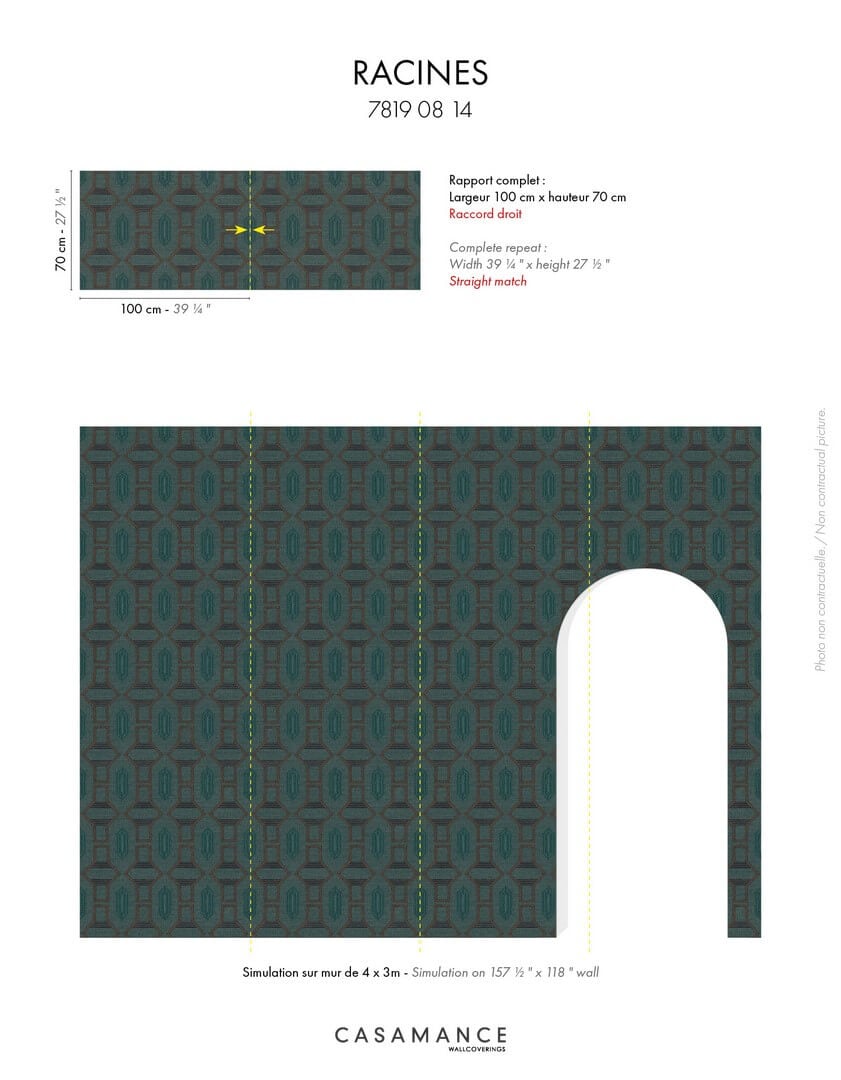 Tapeta geometryczna Casamance 78190814 Racines - 100 cm szer.