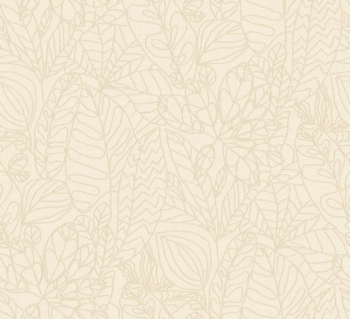 Tapeta haftowane liście Casamance 78200916 Argania Racines