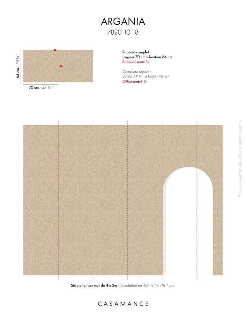 Tapeta haftowane liście Casamance 78201018 Argania Racines