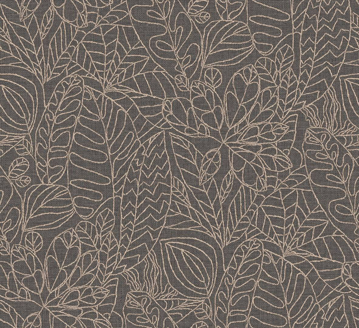Tapeta haftowane liście Casamance 78201426 Argania Racines