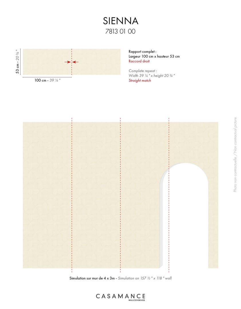 Tapeta geometryczna Casamance 78130100 Sienna Striato - 100 cm szer.