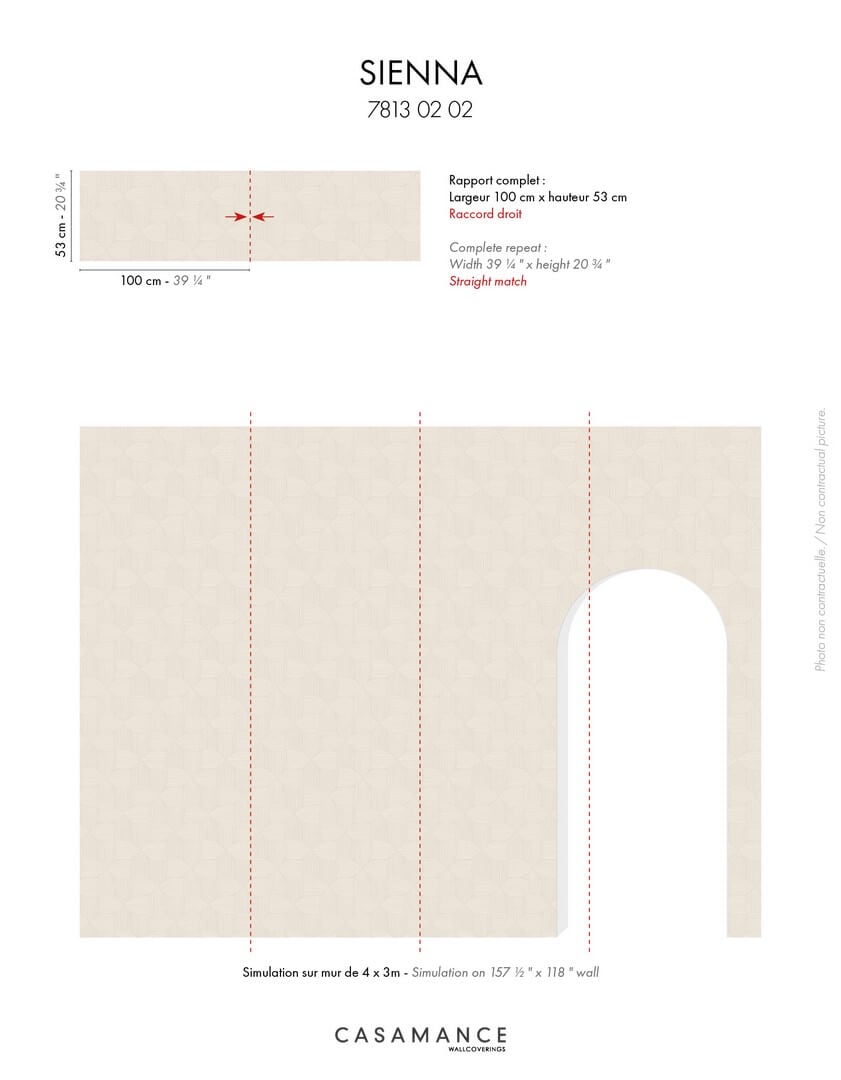 Tapeta geometryczna Casamance 78130202 Sienna Striato - 100 cm szer.