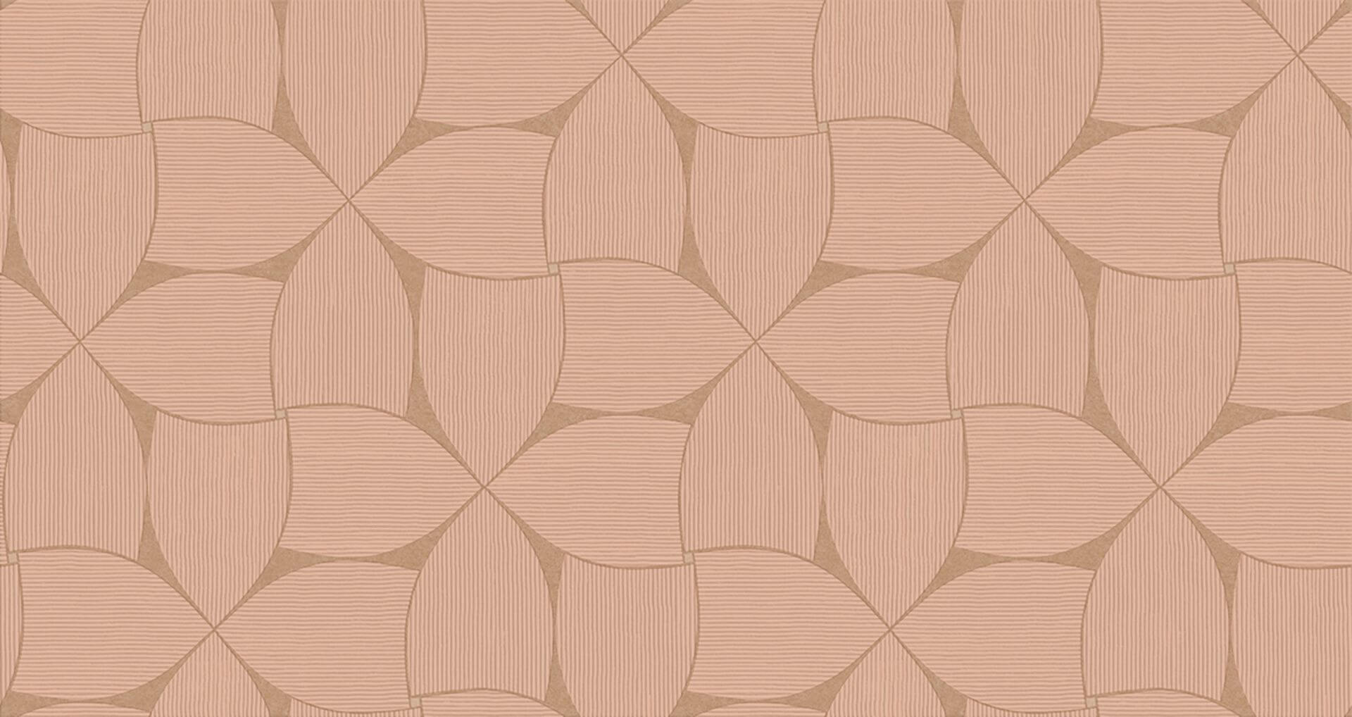 Tapeta geometryczna Casamance 78130406 Sienna Striato - 100 cm szer.