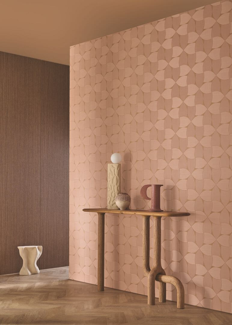 Tapeta geometryczna Casamance 78130406 Sienna Striato - 100 cm szer.