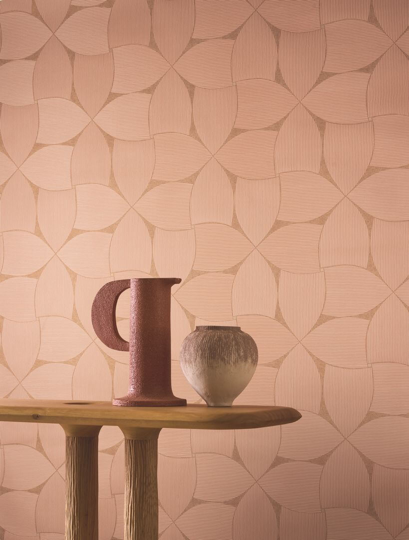 Tapeta geometryczna Casamance 78130406 Sienna Striato - 100 cm szer.