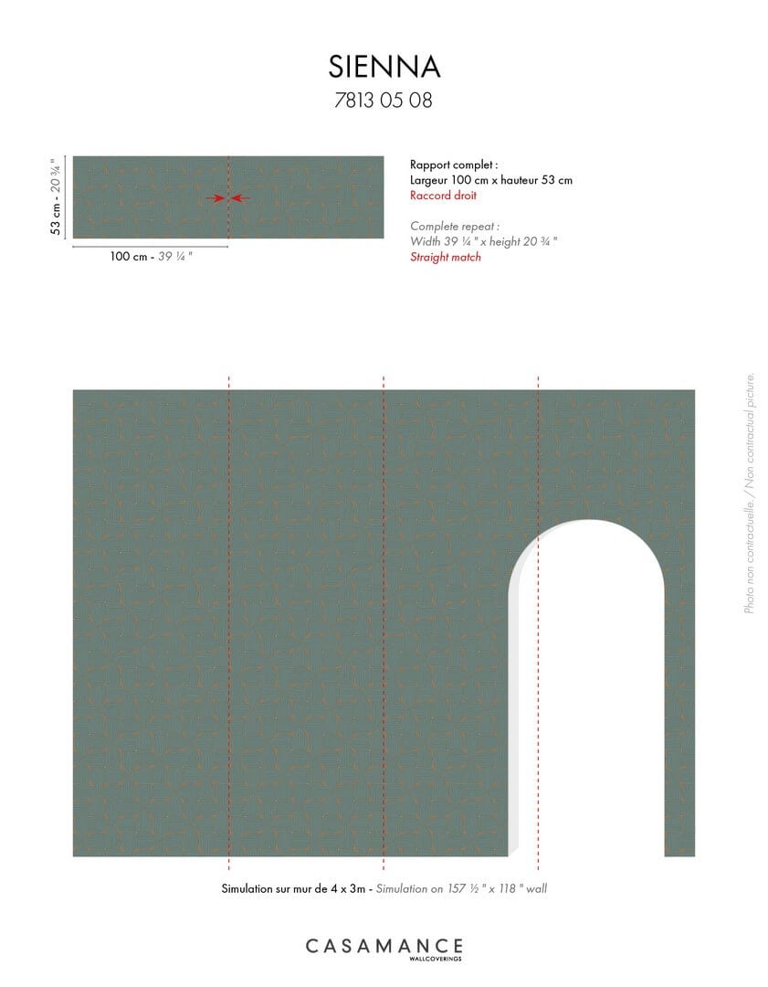 Tapeta geometryczna Casamance 78130508 Sienna Striato - 100 cm szer.