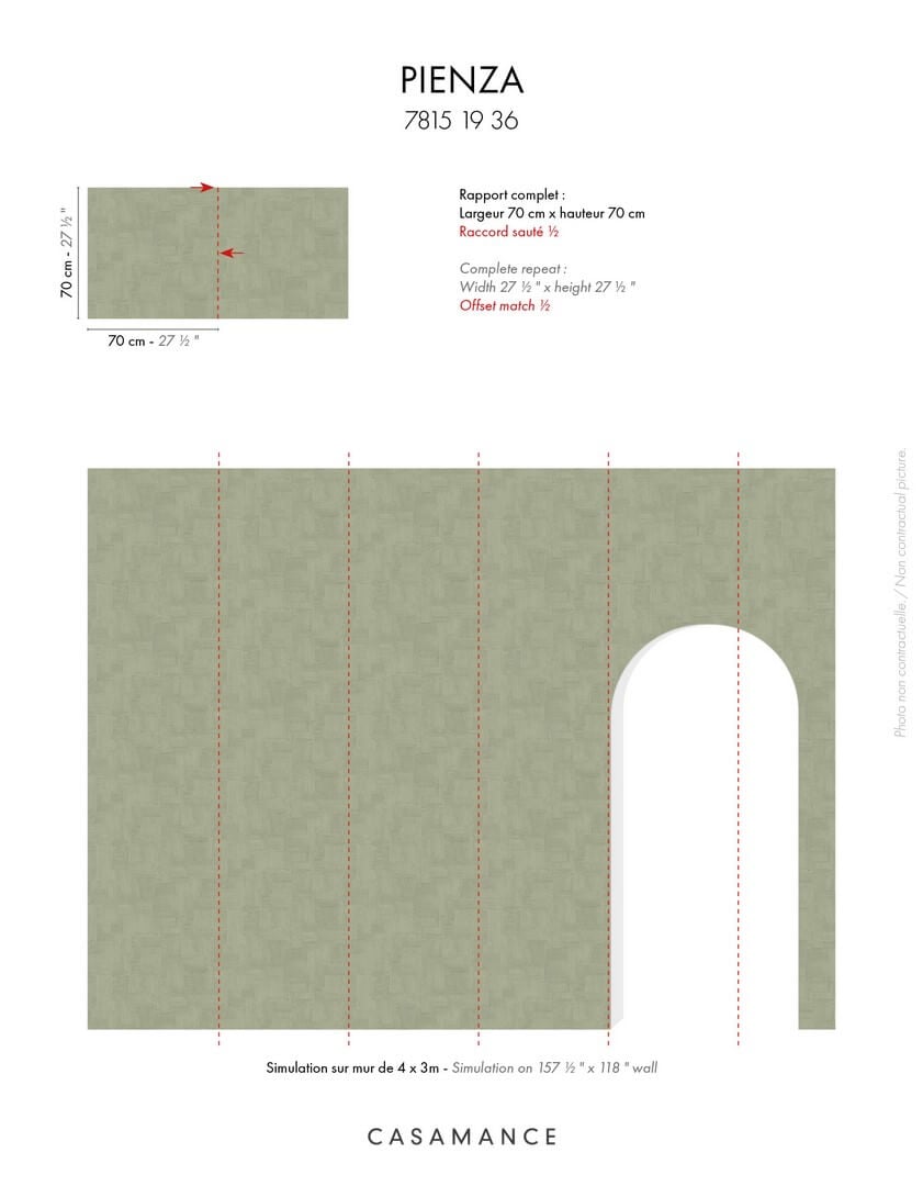 Tapeta geometryczna z efektem tynku Casamance 78151936 Pienza Striato