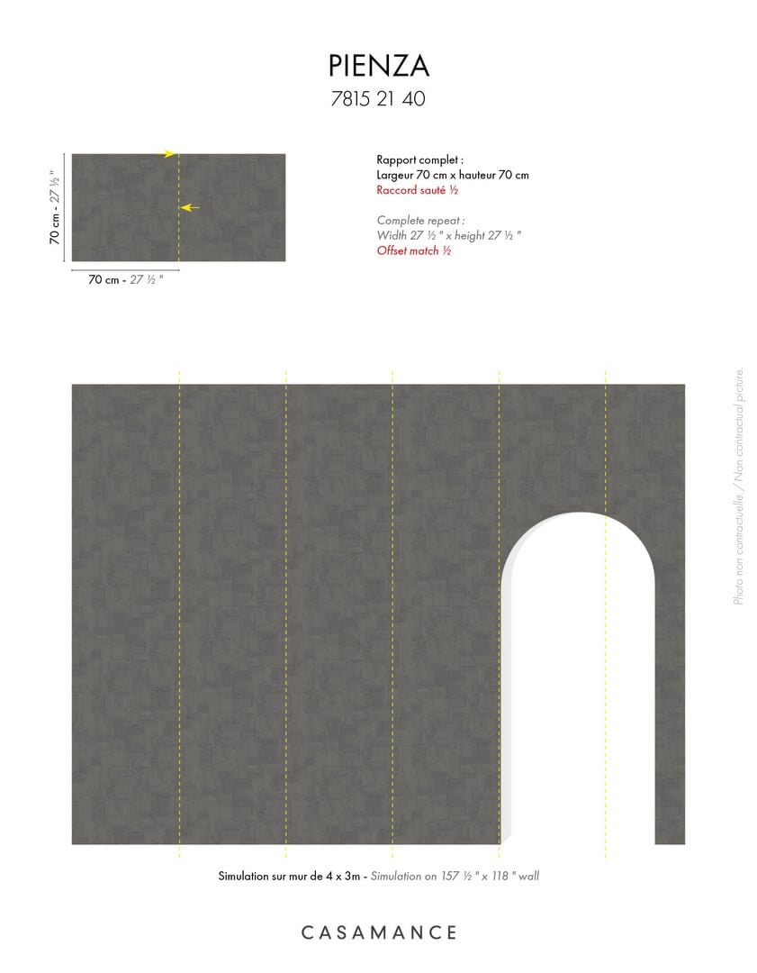 Tapeta geometryczna z efektem tynku Casamance 78152140 Pienza Striato