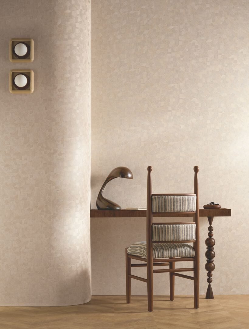 Tapeta geometryczna z efektem tynku Casamance 78172854 Volterra Striato
