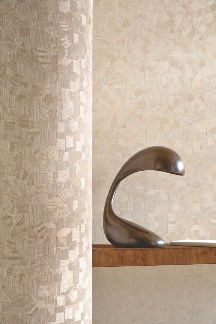 Tapeta geometryczna z efektem tynku Casamance 78172956 Volterra Striato