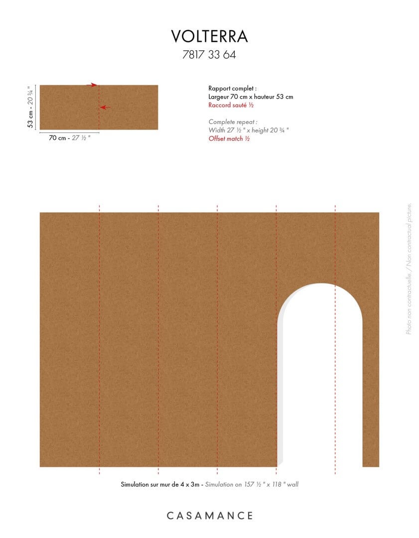 Tapeta geometryczna z efektem tynku Casamance 78173364 Volterra Striato