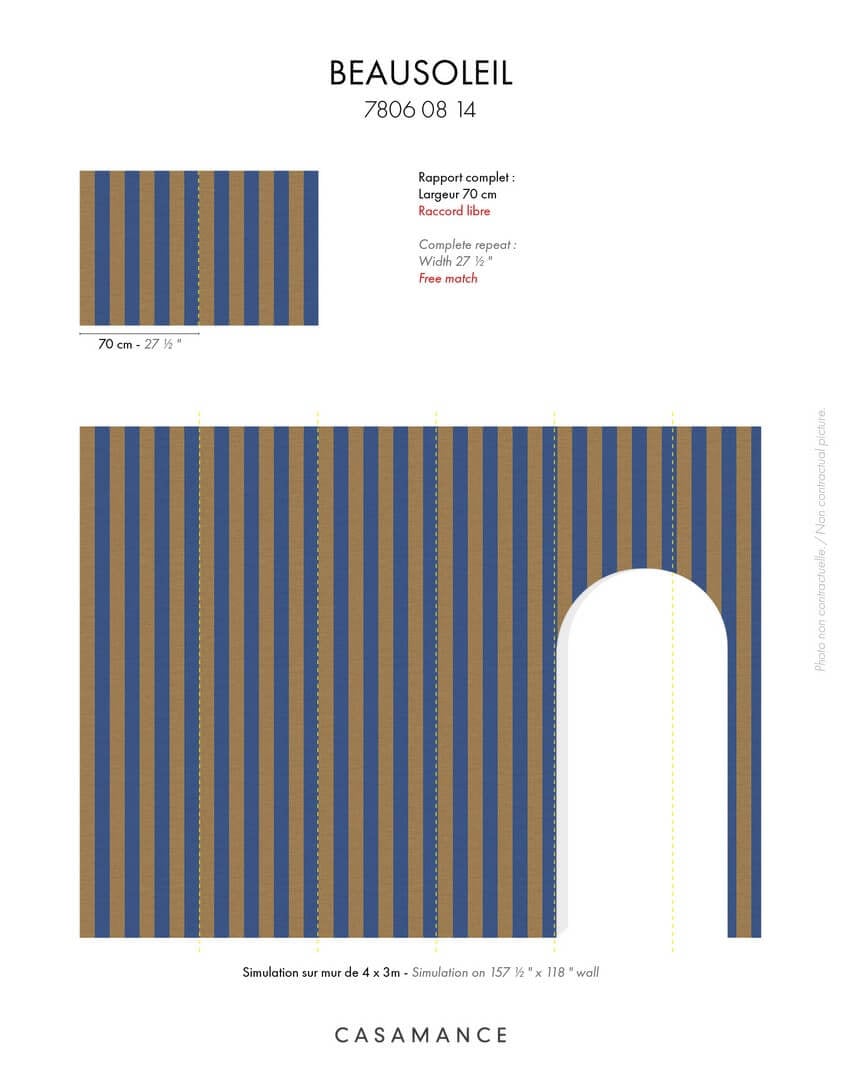 Tapeta pasy Casamance 78060814 Beausoleil Edition Rayures