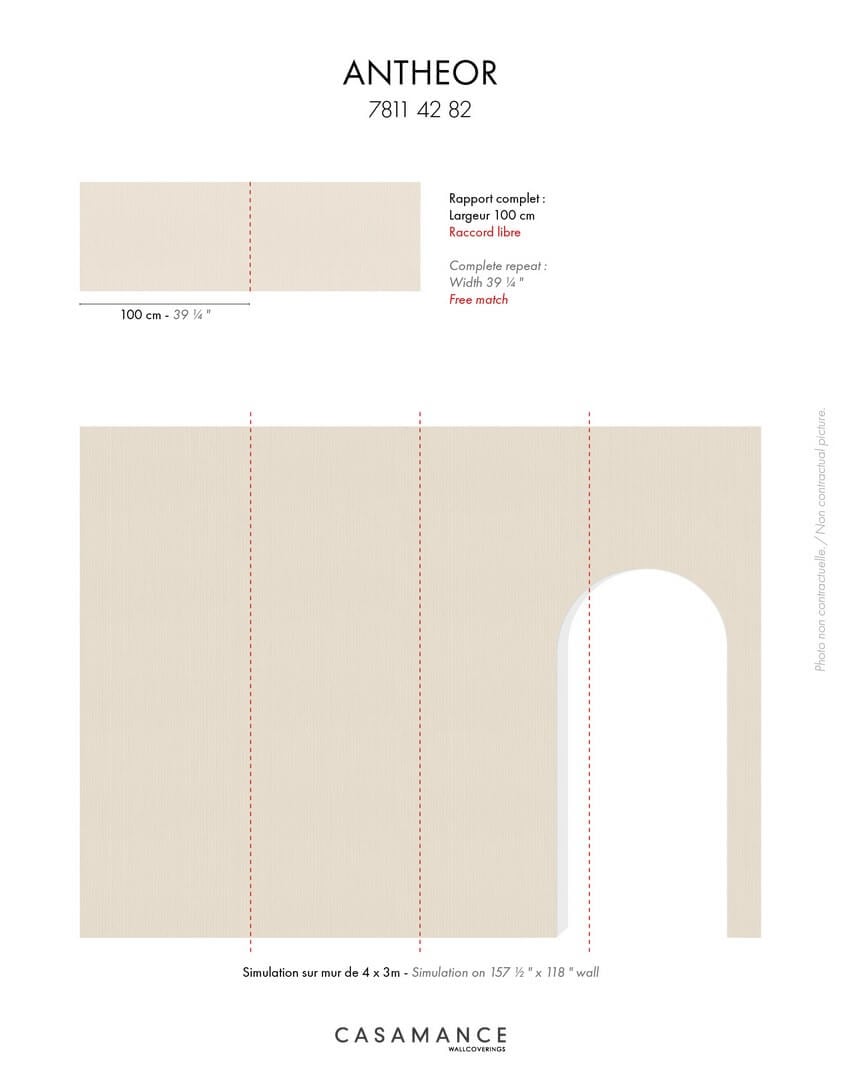 Tapeta o pionowej strukturze Casamance 78114282 Antheor Edition Rayures - 100 cm szer.