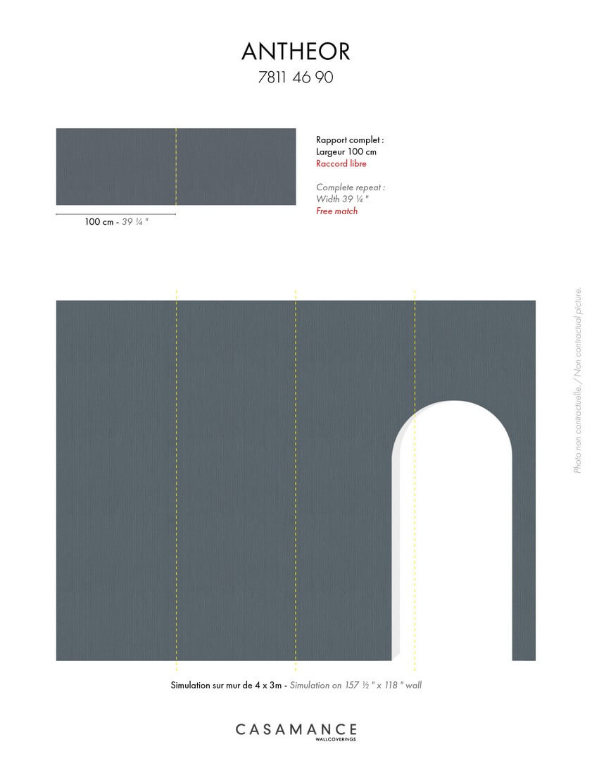 Tapeta o pionowej strukturze Casamance 78114690 Antheor Edition Rayures - 100 cm szer.