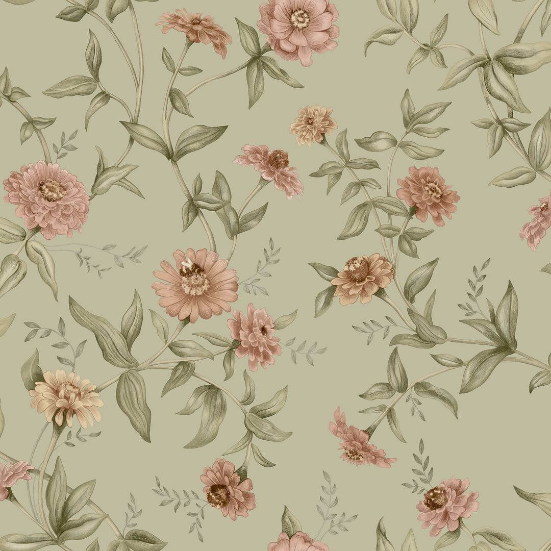 Tapeta kwiatowe pnącza Boras Tapeter 9155 Zinnia Flowers