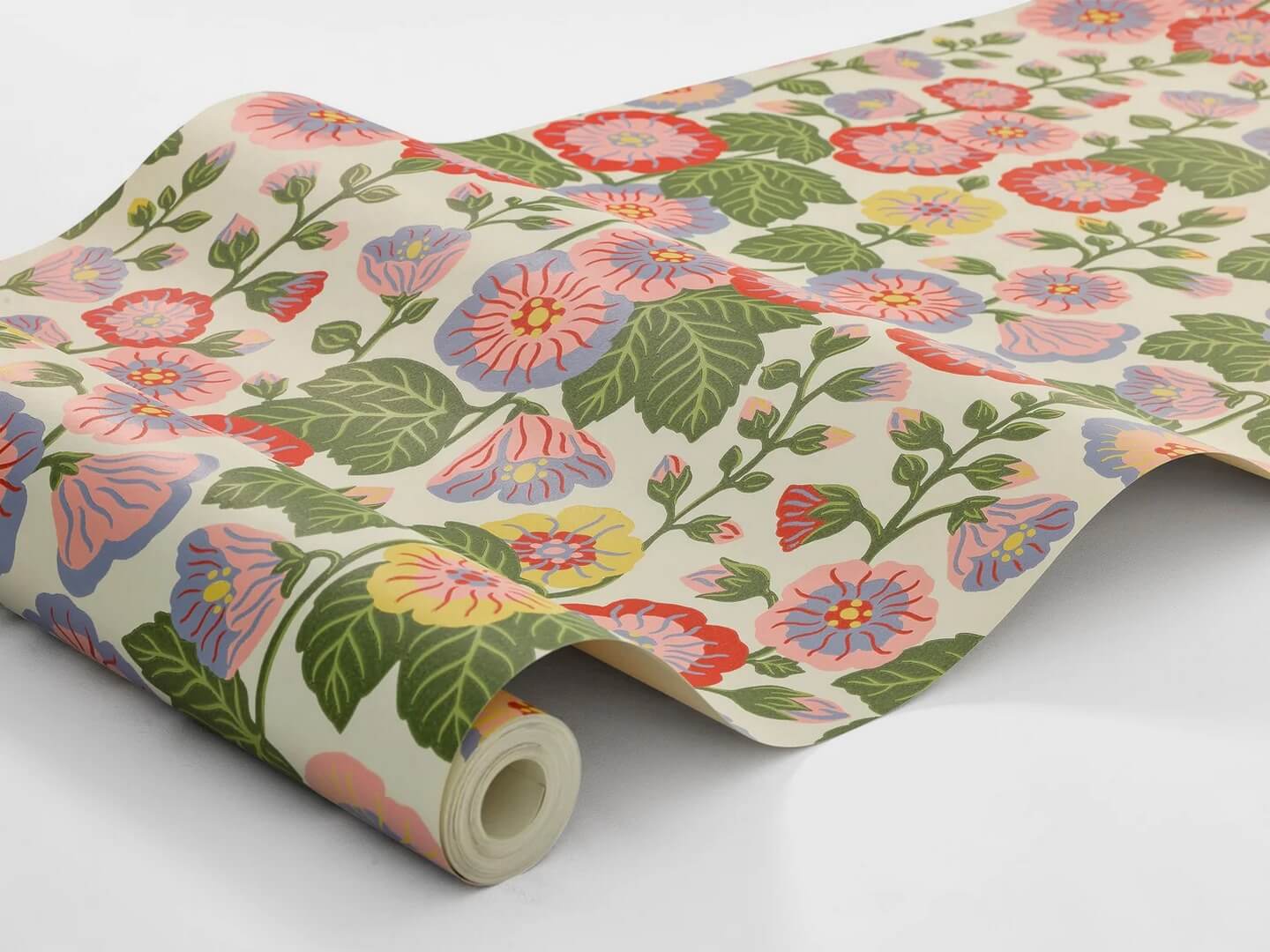 Tapeta kwiaty w stylu retro Boras Tapeter 9171 Happy Hollyhocks Flowers